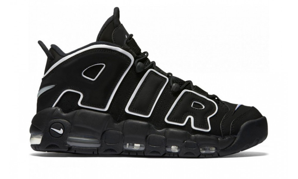 Nike air uptempo store black basketball shoes